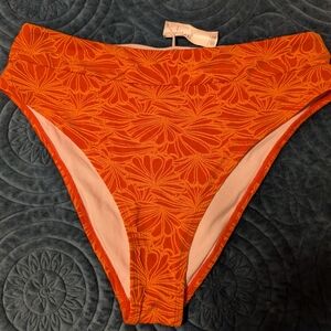 Vibrant Orange Floral Bikini Bottoms